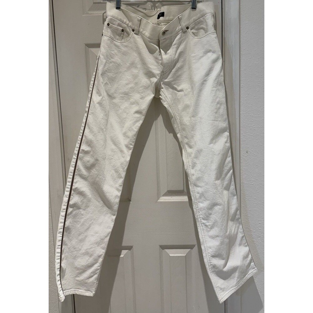 Authentic Burberry Black Label White Jeans Side Stripe Japan Size 85 W33–34